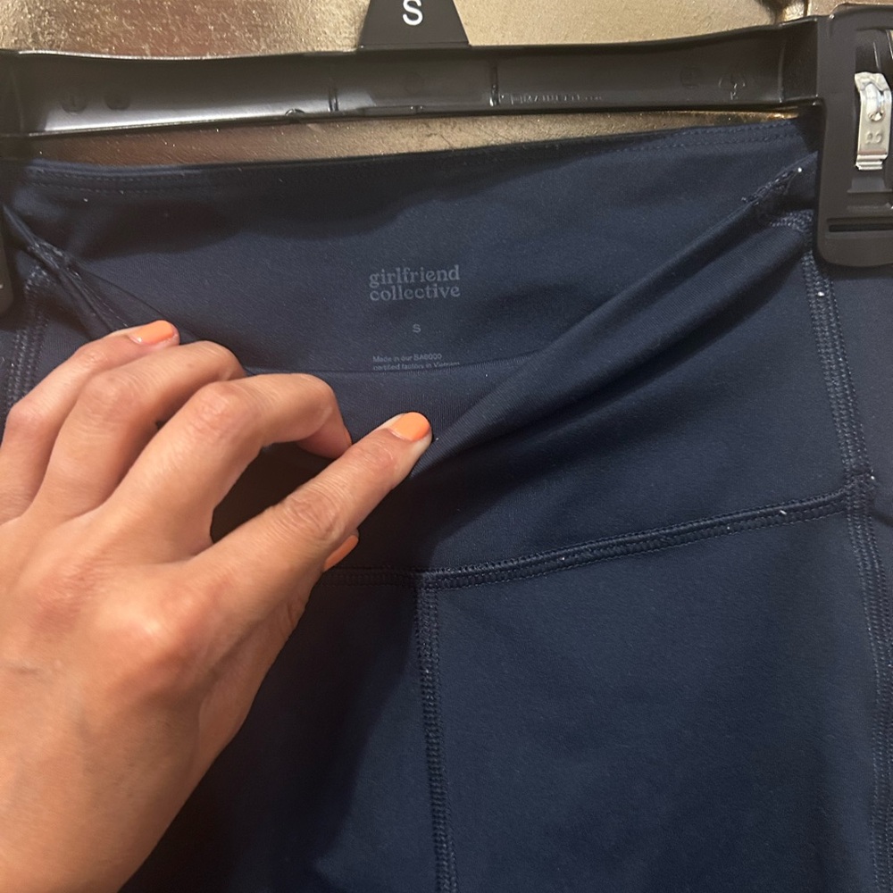 girlfriend collective Navy High-Waist Leggings & Matching Sports Bra Set - Picture 3 of 3